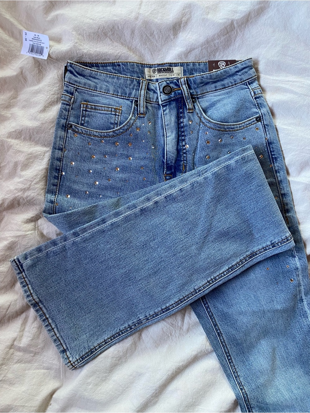 Rock and roll denim Light Blue Studded Women’s Jeans